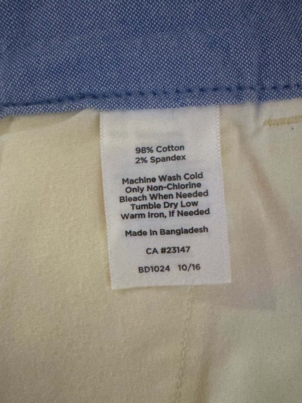 Talbots Yellow The Weekend Chino Pants (optional Cuffing) SIZE: 12 BIN #14 - Picture 9 of 9
